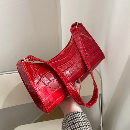 Verena Luxe Schultertasche™ - Kompakte Eleganz mit Alligatoren-Muster