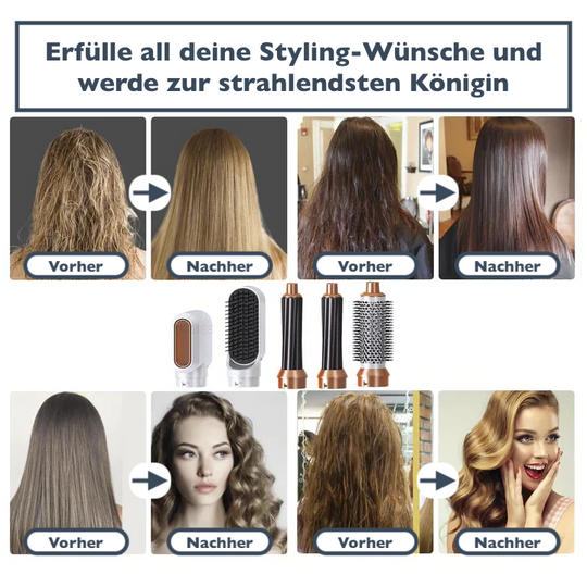 Victoria 5-in-1 Haar Trockner™ | Heißer Kamm Set Professionelle Curling Eisen Haarglätter Styling Werkzeug
