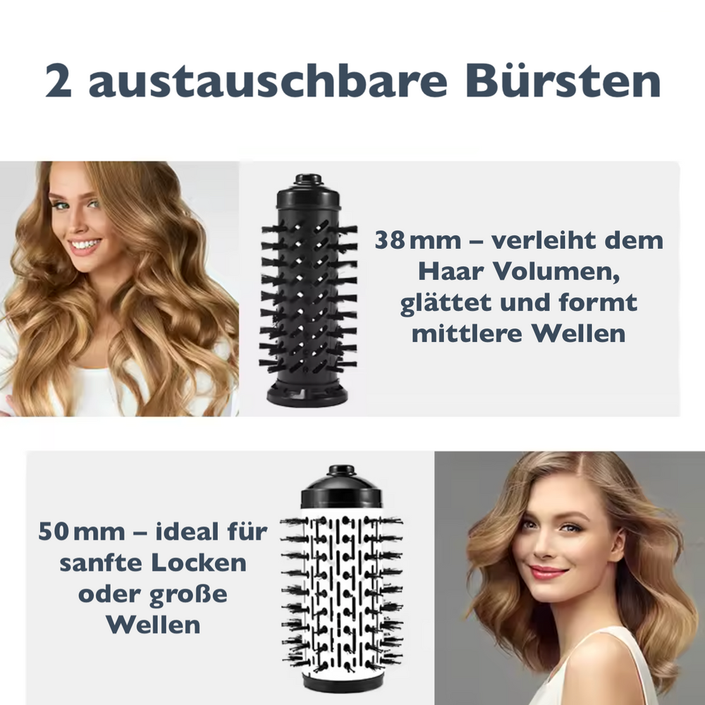 LuftGlow™ 2-in-1 Warmluftbürste (-30%) – Für trockenes, lockiges und glattes Haar