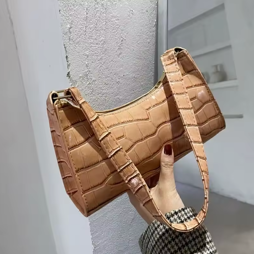 Verena Luxe Schultertasche™ - Kompakte Eleganz mit Alligatoren-Muster